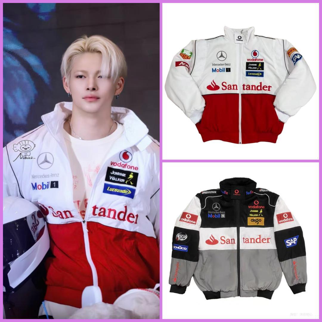 新品メルセデスベンツ F1 レーシングジャケットブルゾン 刺繍　中綿　 男女兼用