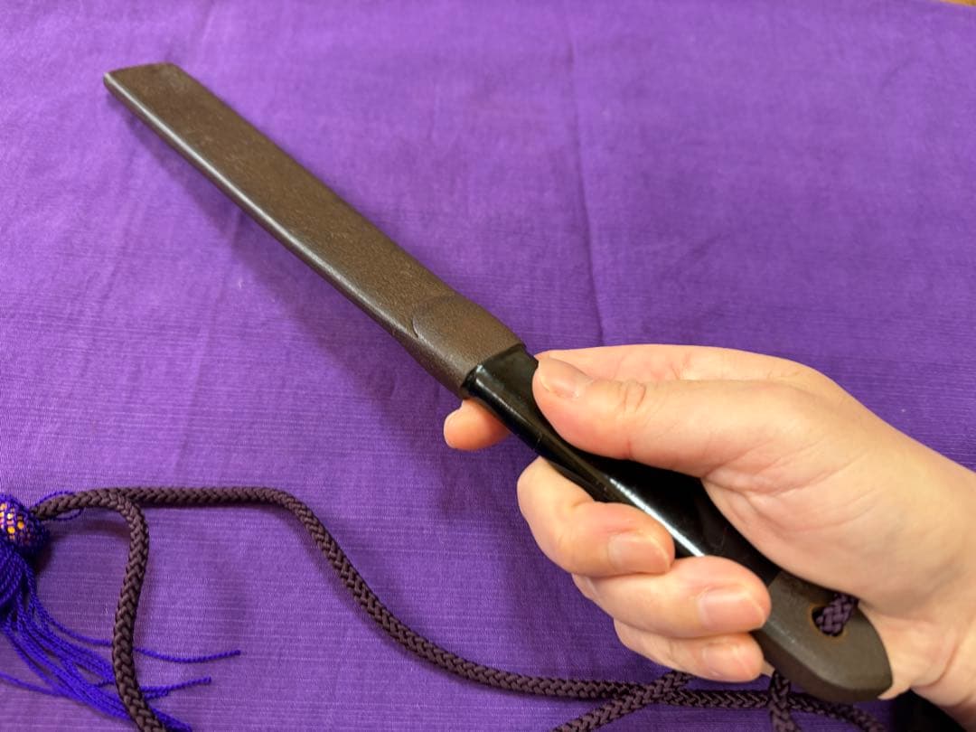 稽古具　鉄味良い手慣らし鉄扇　長尺（鉄鞭十手手裏剣手の内寸鉄護身具兜割り刀装具拵