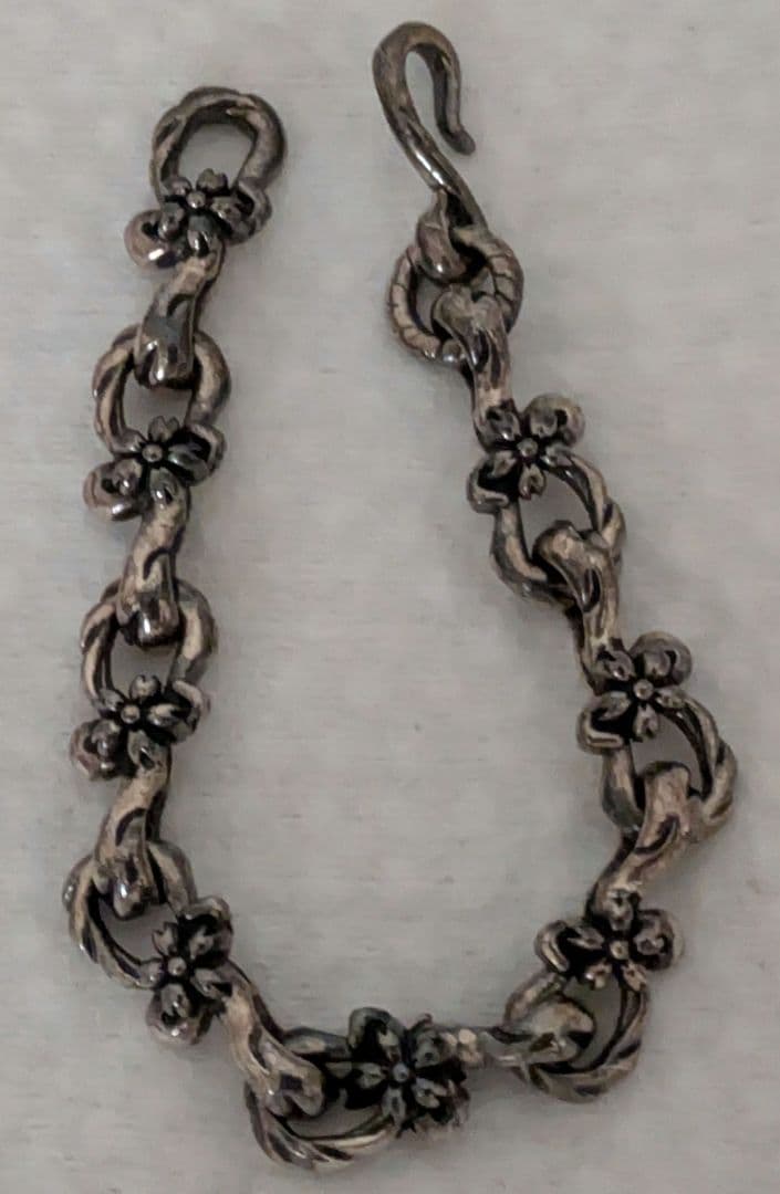 ☆かすう工房☆　シルバーアクセサリー　桜花モチーフ ブレスレット