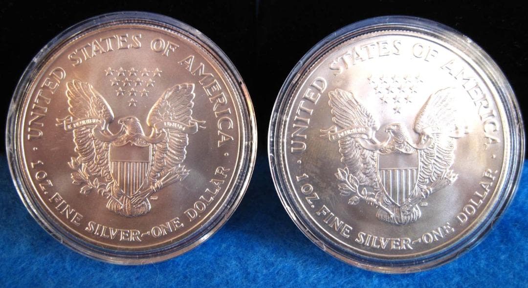 アメリカンシルバーイーグルカラー　１オンス銀貨　E・プレスリー２５周年記念　４枚