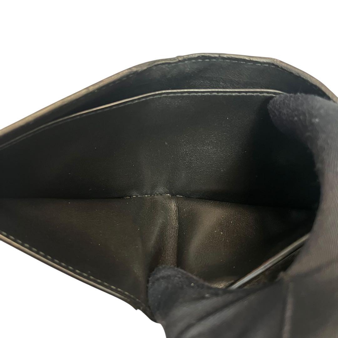 レア✨ボッテガヴェネタ 二つ折り財布 イントレチャート レザー ブラック