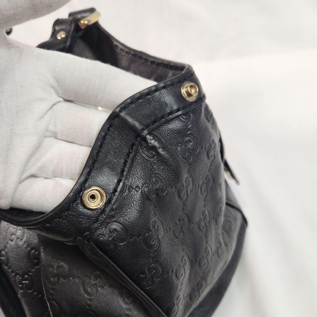 GUCCI トートバッグ 肩掛け スーキー GG柄 シマレザー A4可 ブラック
