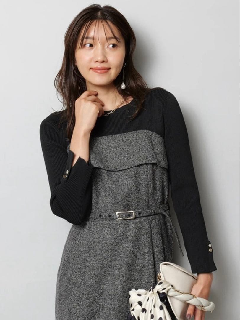 【極美品】今季新作 ジャスグリッティ ドッキングワンピース XS