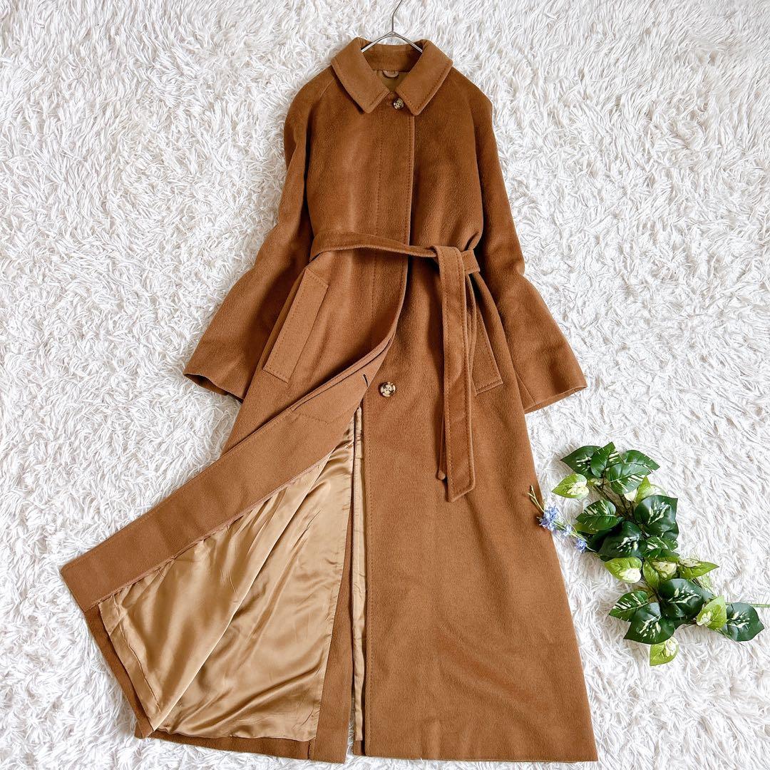 超希少⁂美品⁂ポールスチュアート⁂ロングベルテッドコート　ビキューナ　キャメル