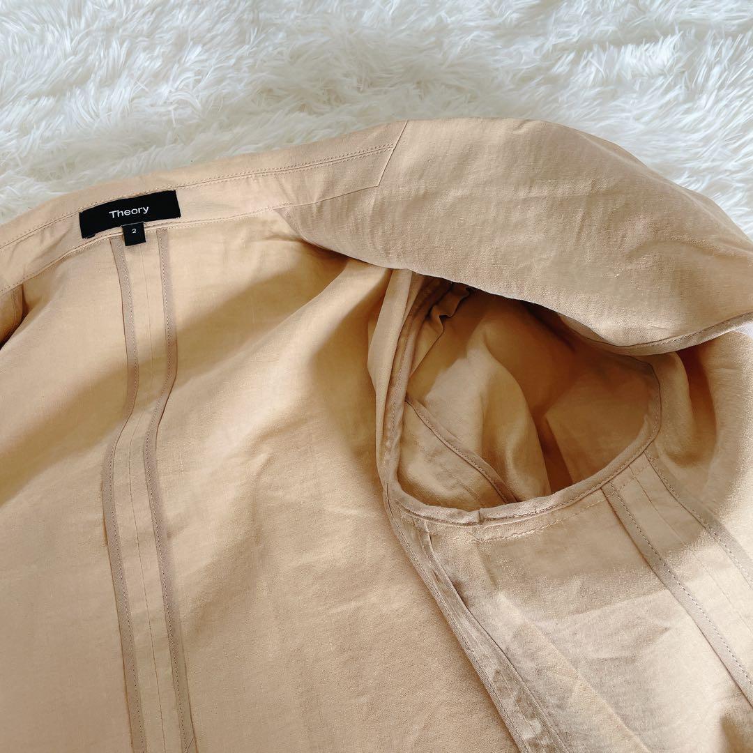 希少✨【セオリー】リネン混ダブルブレストジャケット パンツ スーツセットアップ