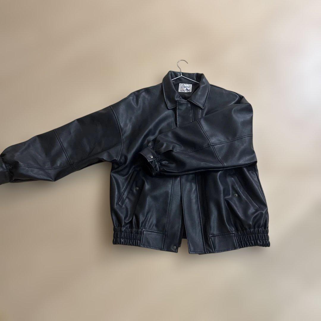 【美品】DISCOAT ヴィンテージPUレザージャケット レザージャケット　黒