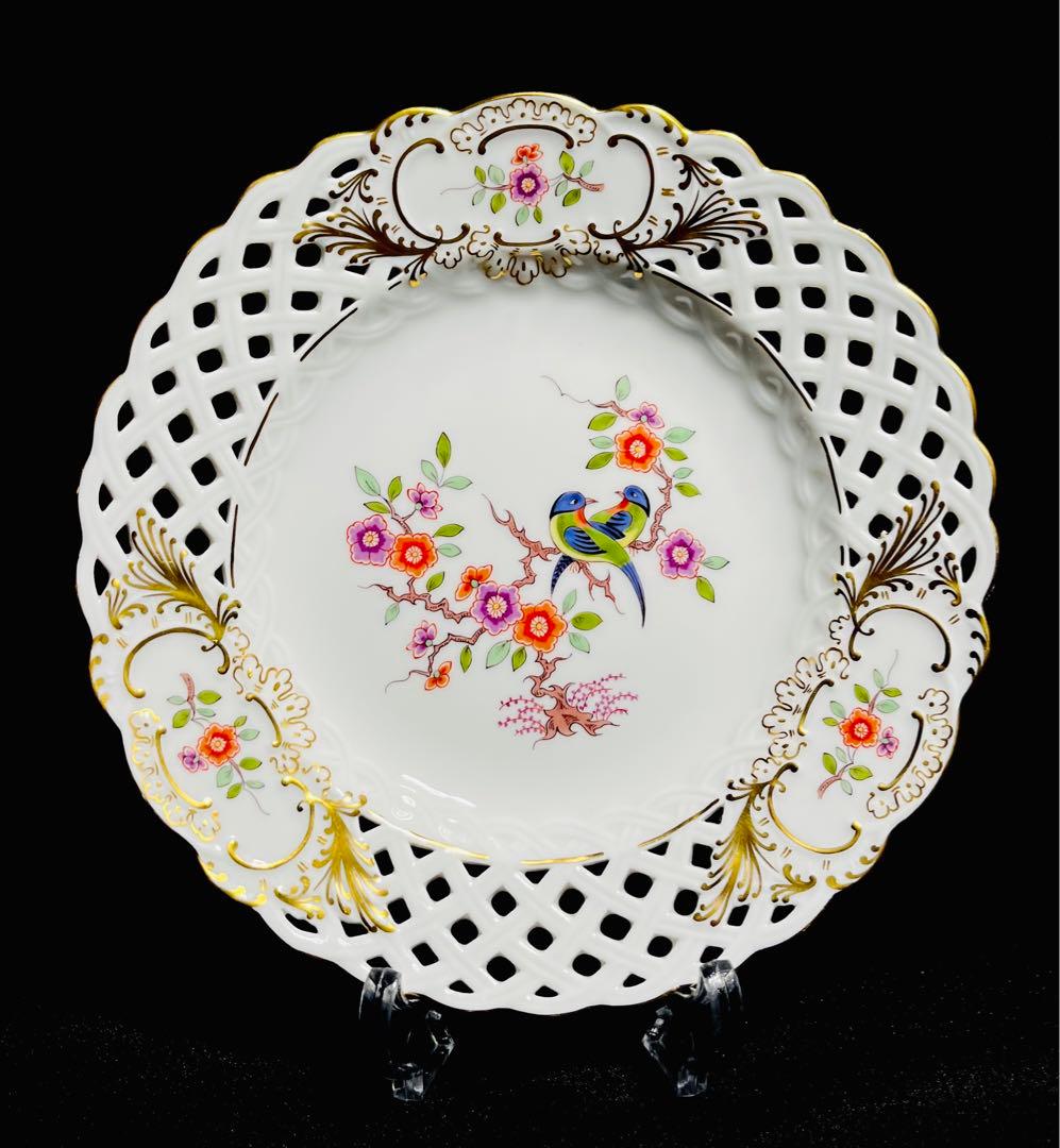 Meissenマイセン /※未使用 1級品 上級装飾 柿右衛門様式 花鳥絵付 皿