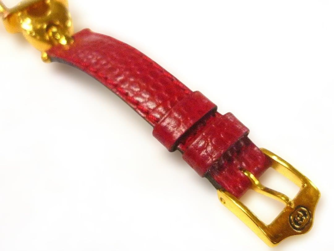 グッチ 腕時計 1800L クォーツ ゴールドベゼル　電池交換済み