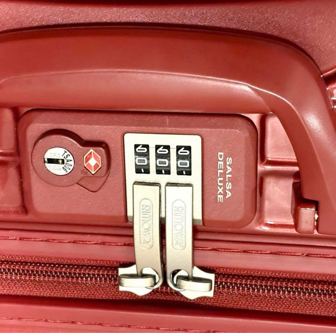 美品 リモワ サルサデラックス ハイブリッド 32Ｌ オリエンタルレッド　2輪