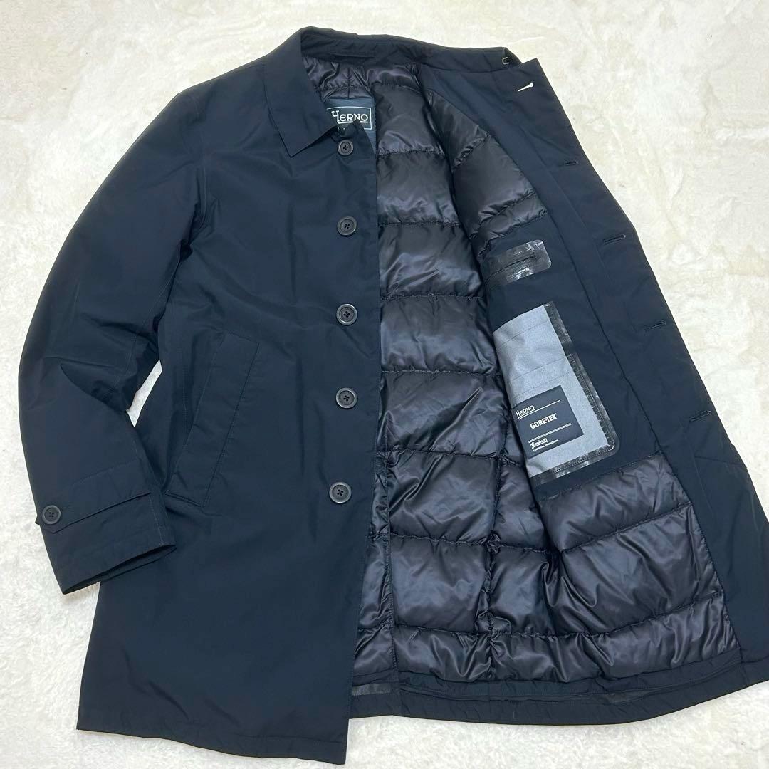 【極美品】ヘルノ ゴアテックス ラミナー ステンカラーコート ダウン 44サイズ