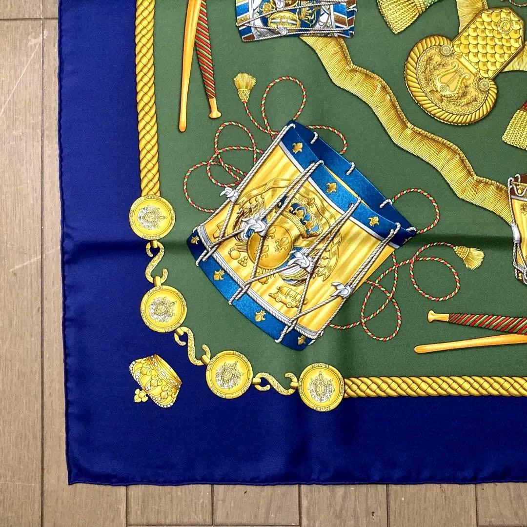 HERMES スカーフ　タンブールの太鼓　カレ90 専用箱付き