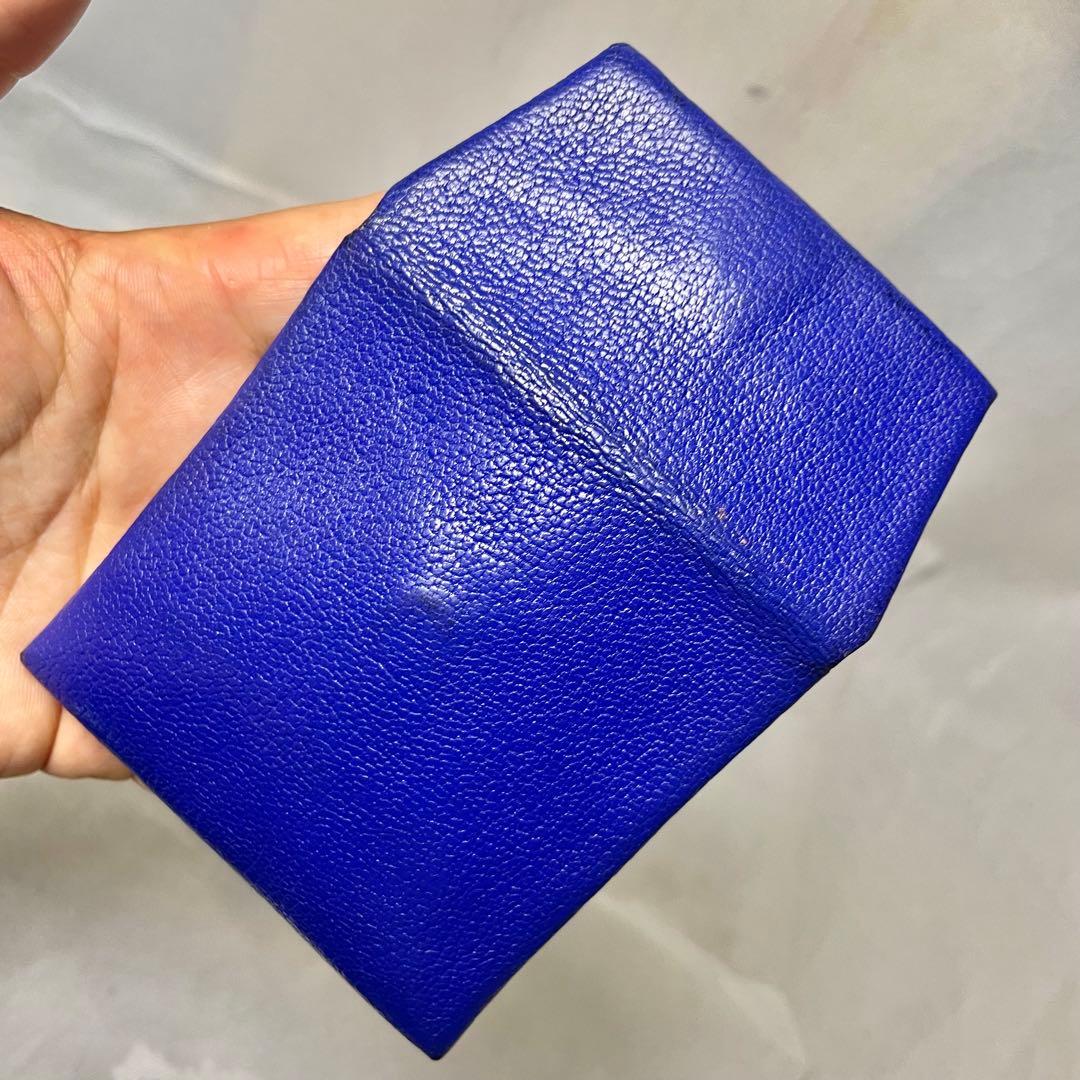 HERMES バスティア ケース小銭入れ エルメス　青プルー財布