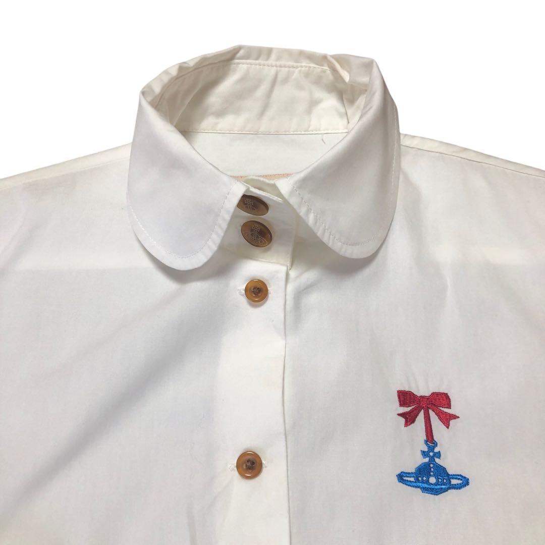 ヴィヴィアンウエストウッド オーブ刺繍 半袖ブラウス　ホワイト　Mサイズ