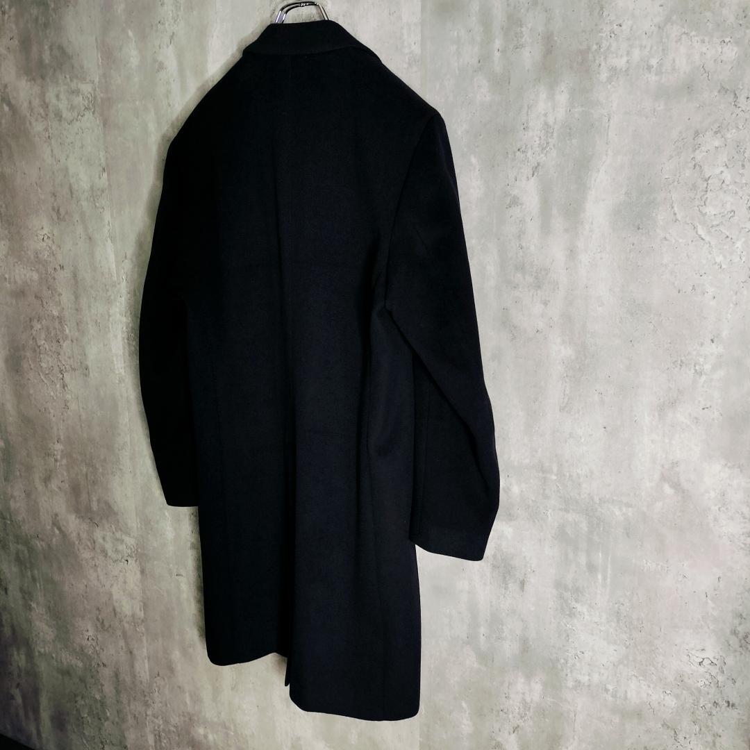 美品★ラルディーニ ブートニエール 極上ウール チェスターコート 50 ネイビー