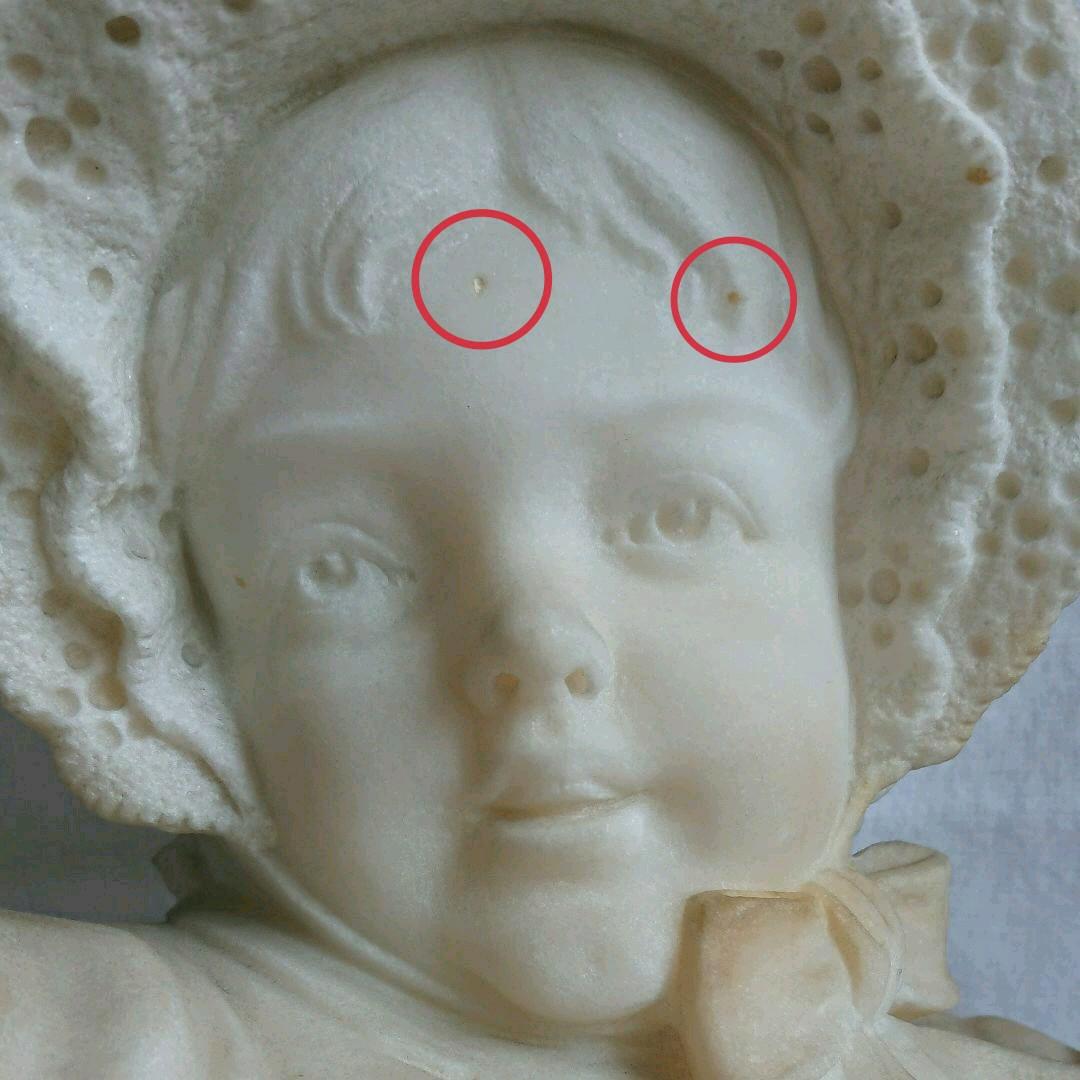 彫刻石像 少女 胸像