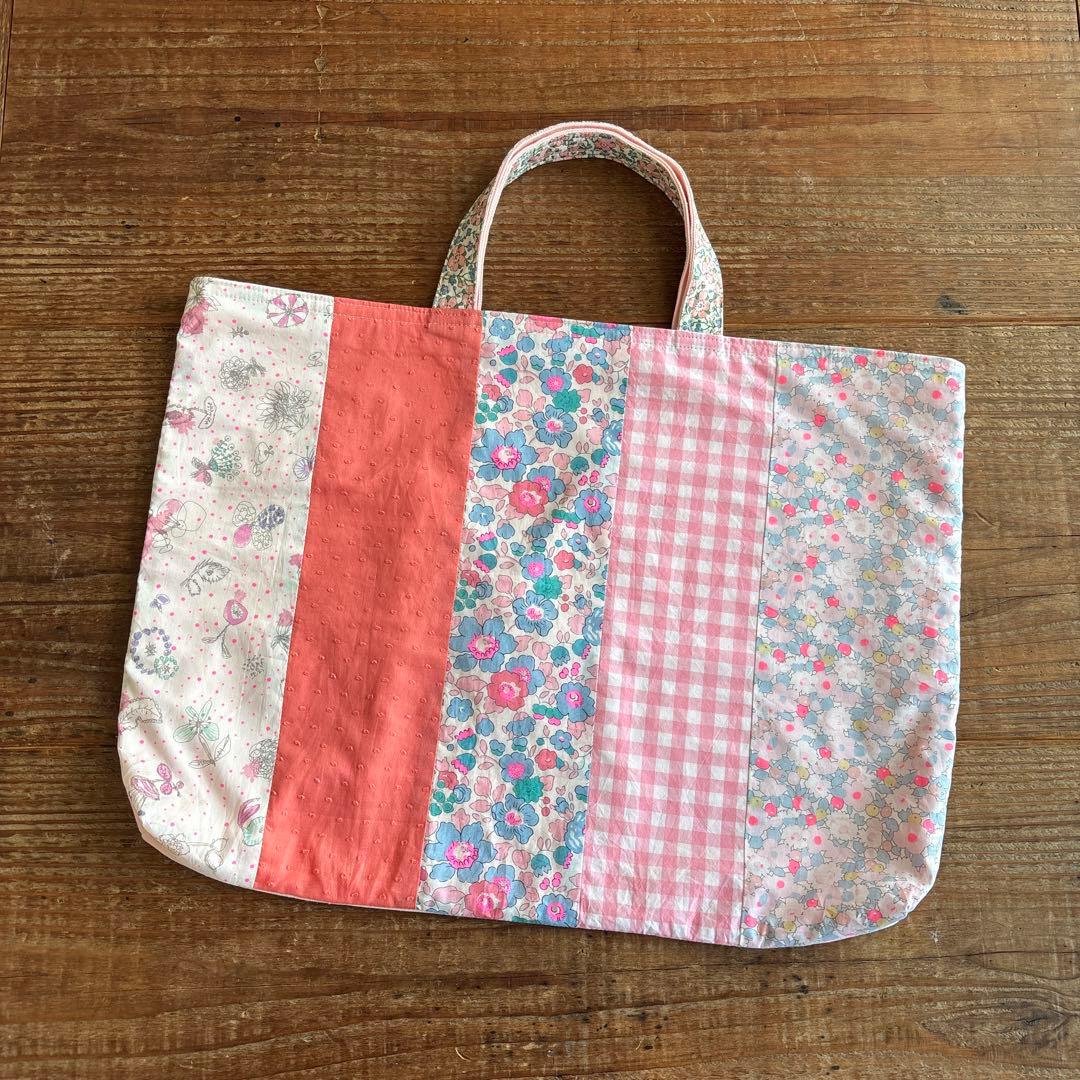 リバティ　パッチワークのレッスンバッグ☆