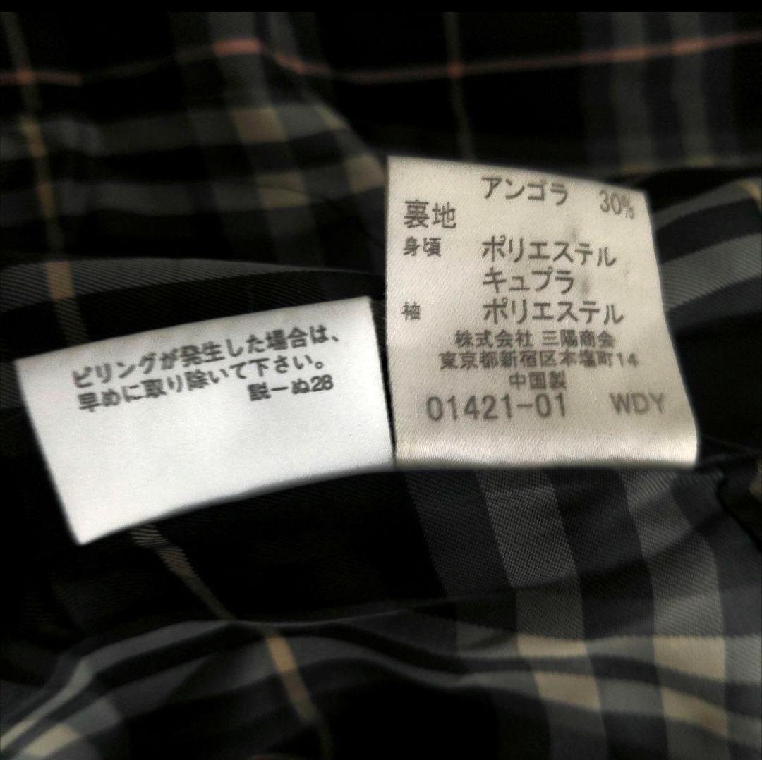 bq11 バーバリー グレー ダブルブレスト ロングコート レディースM相当