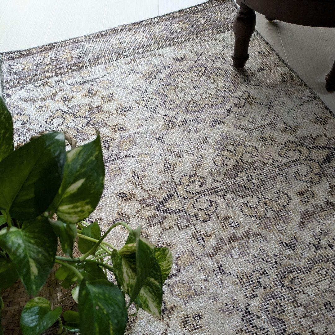 63×114 オトナフローラル　トルコヴィンテージラグ