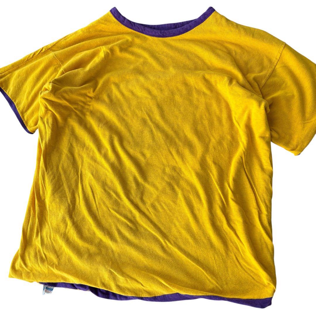 〜70s Champion リバーシブル Tシャツ XL 紫 黄 ヴィンテージ