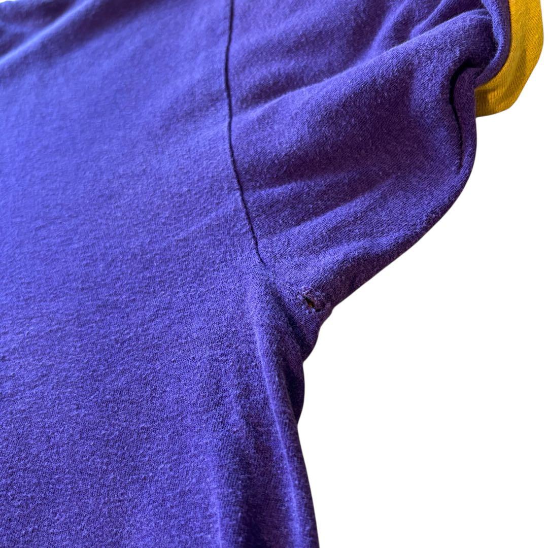 〜70s Champion リバーシブル Tシャツ XL 紫 黄 ヴィンテージ