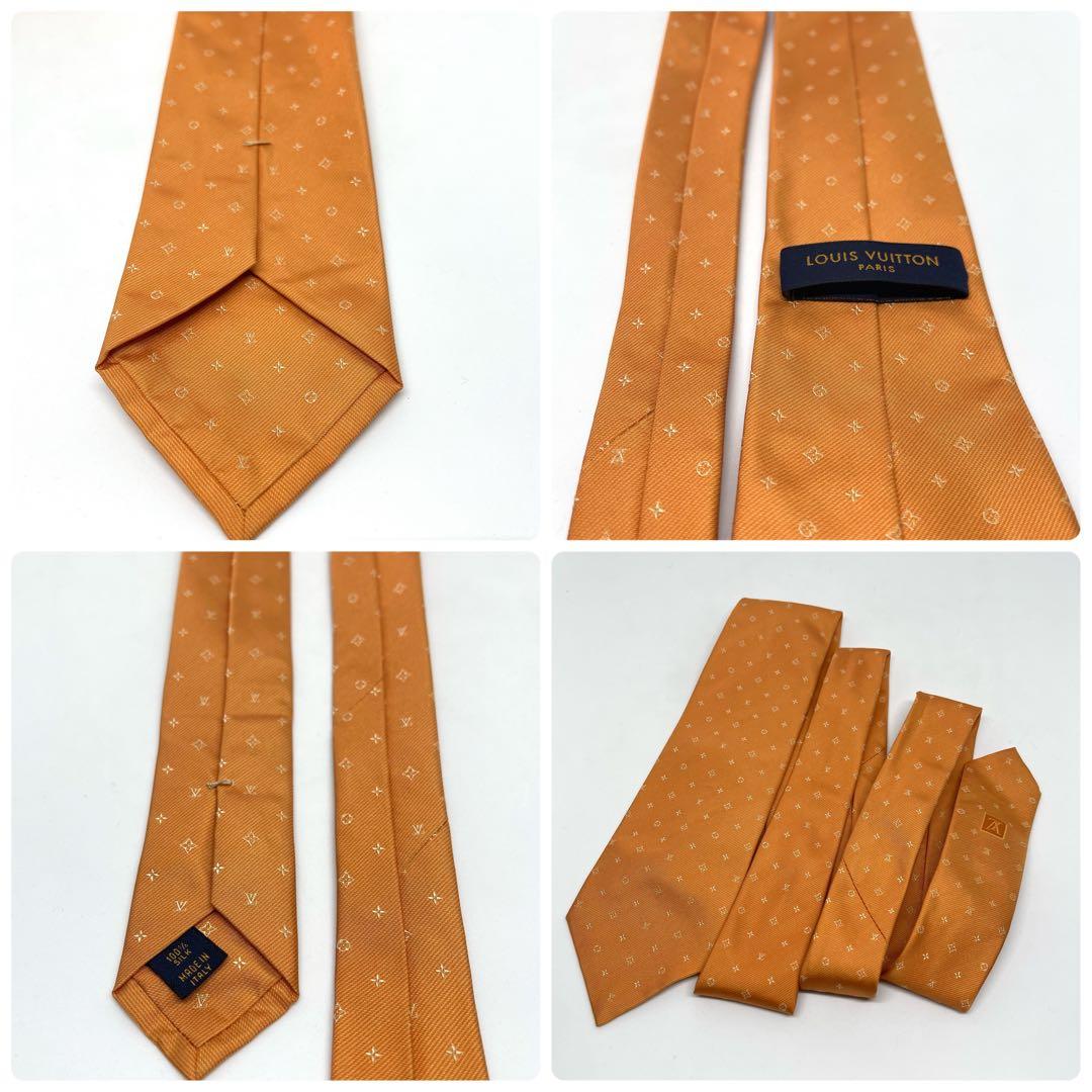 LOUIS VUITTON ルイヴィトン ネクタイ モノグラム オレンジ系 美品