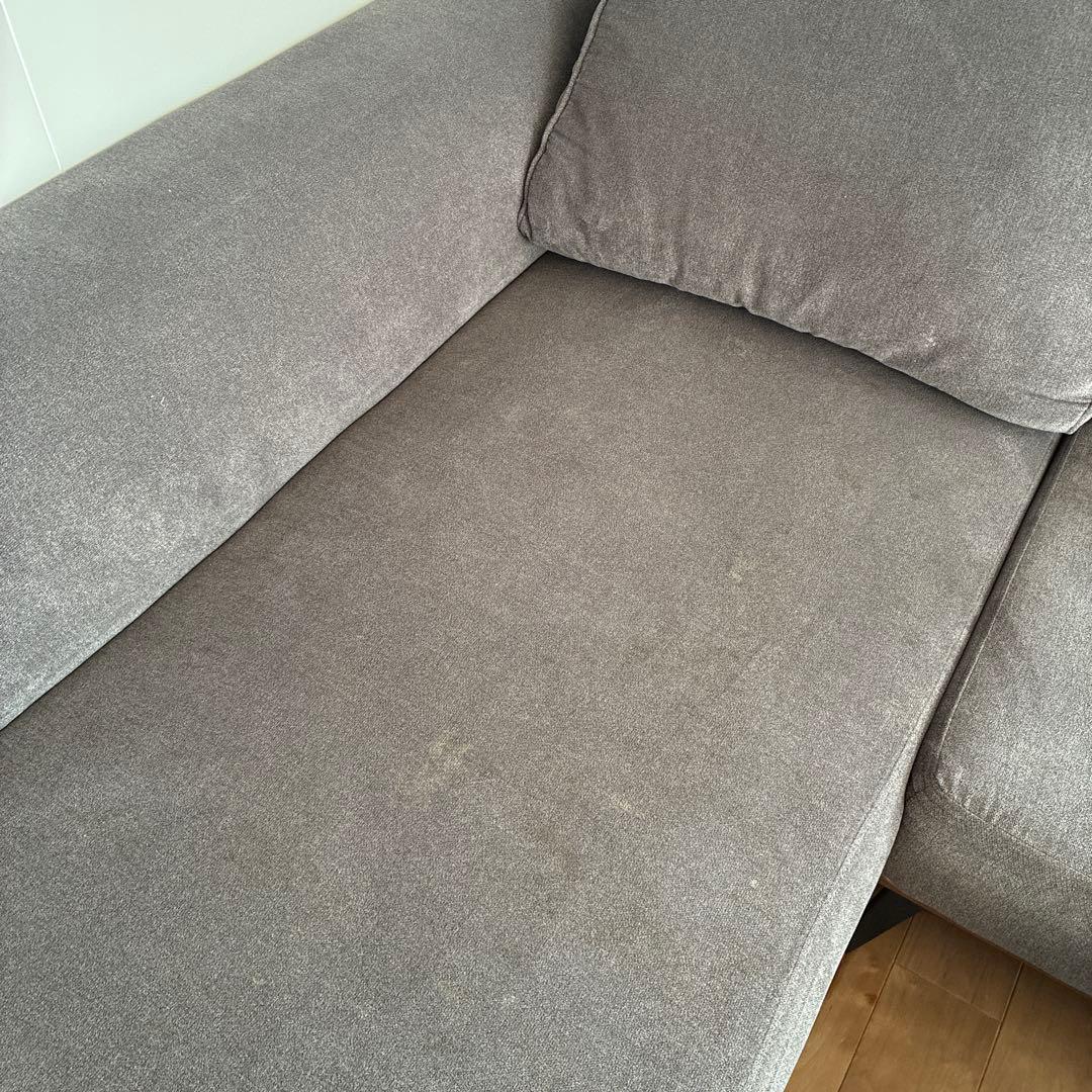 【直接引き取り希望】　グレー L字型ソファセット オットマン付き