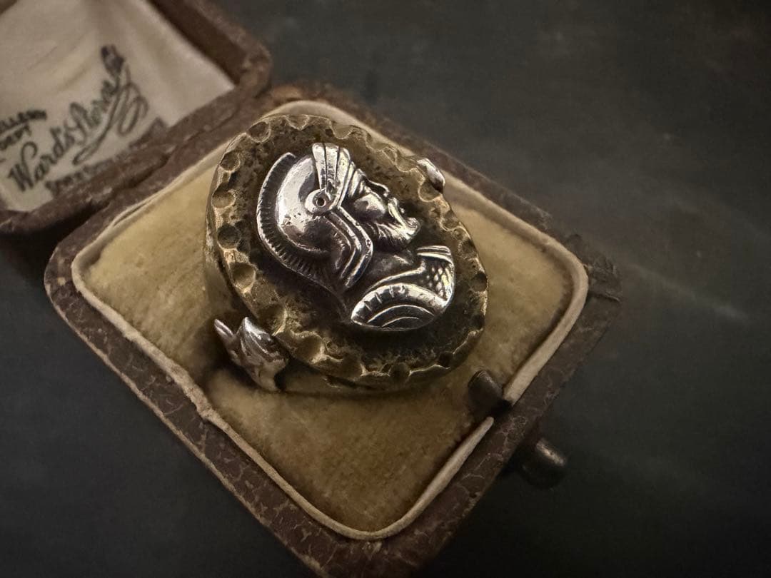激渋　希少　ヴィンテージ　リング　アンティーク　メキシコ　ブラス　シルバー
