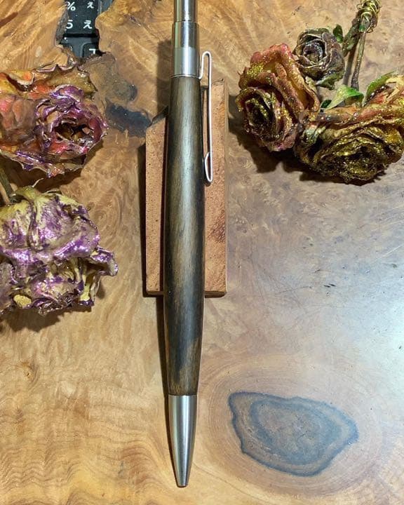 黒柿杢ノック式ボールペン