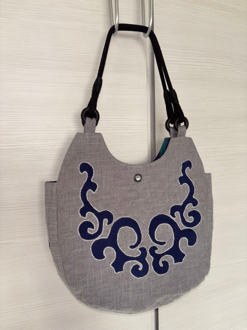 E. パッチワークキルト トートバッグ