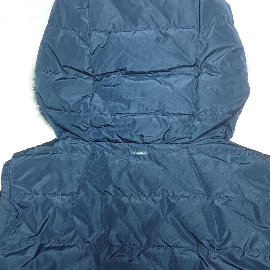 'S Max Mara ダウンベスト 最高級フォックスファー ネイビー 42