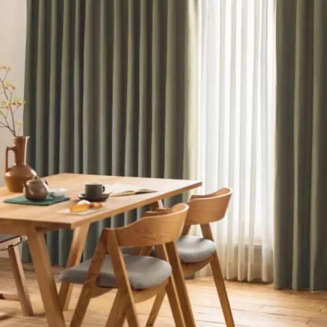 unico ECLE & ECLE LACE　オリーブ　オーダーカーテン