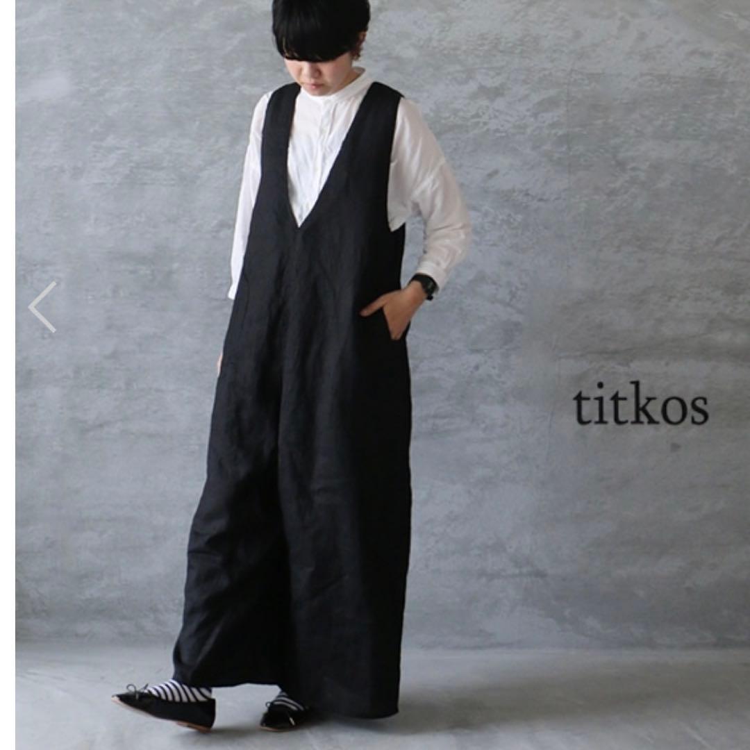 Titkos ティトコシュ ヨーロッパリネンのサロペット　Lサイズ