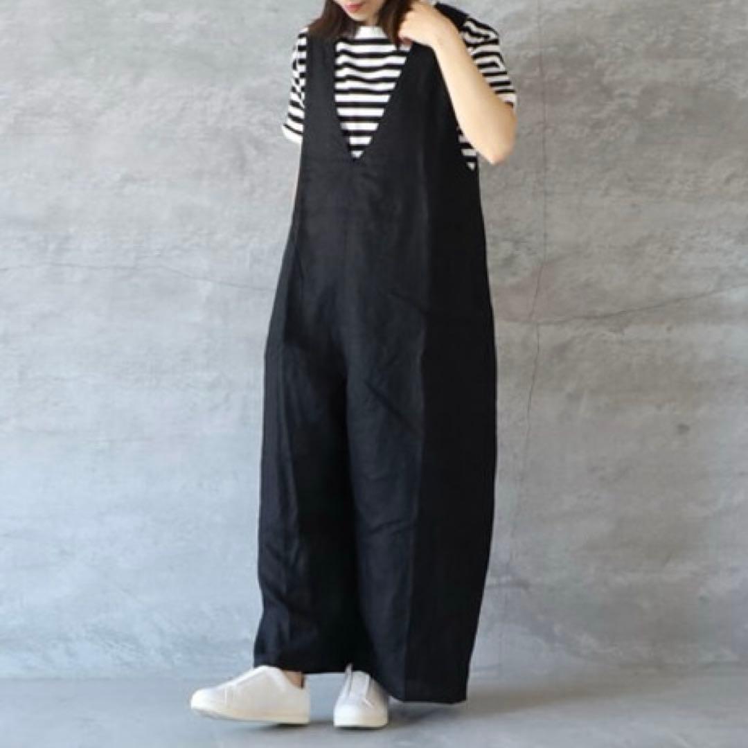 Titkos ティトコシュ ヨーロッパリネンのサロペット　Lサイズ