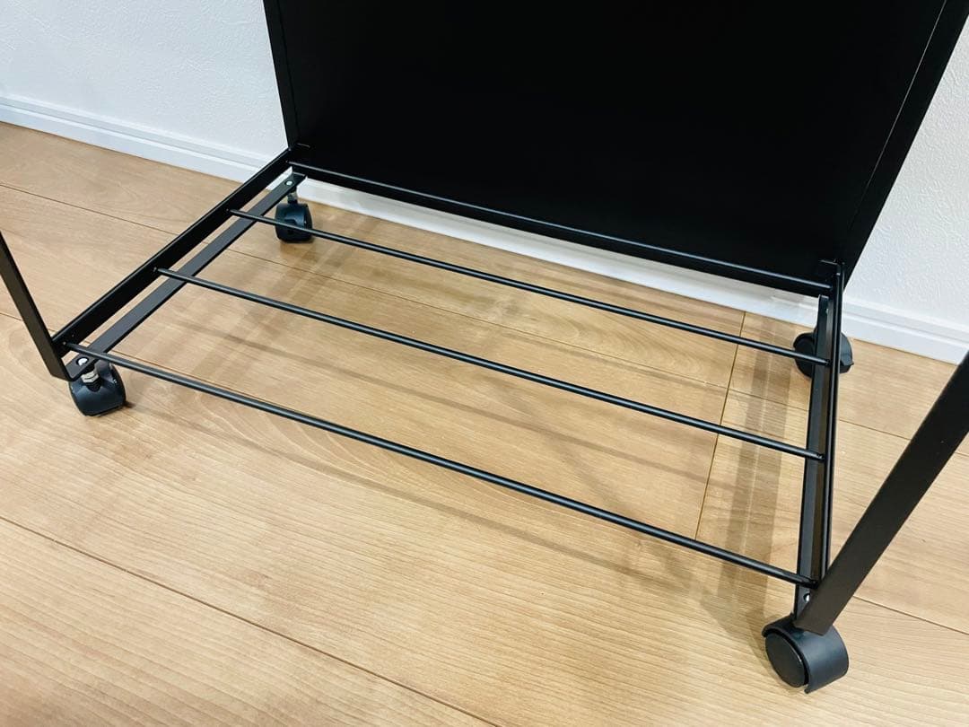 蓋付き目隠し分別ダストワゴン タワー 3分別【ブラック】