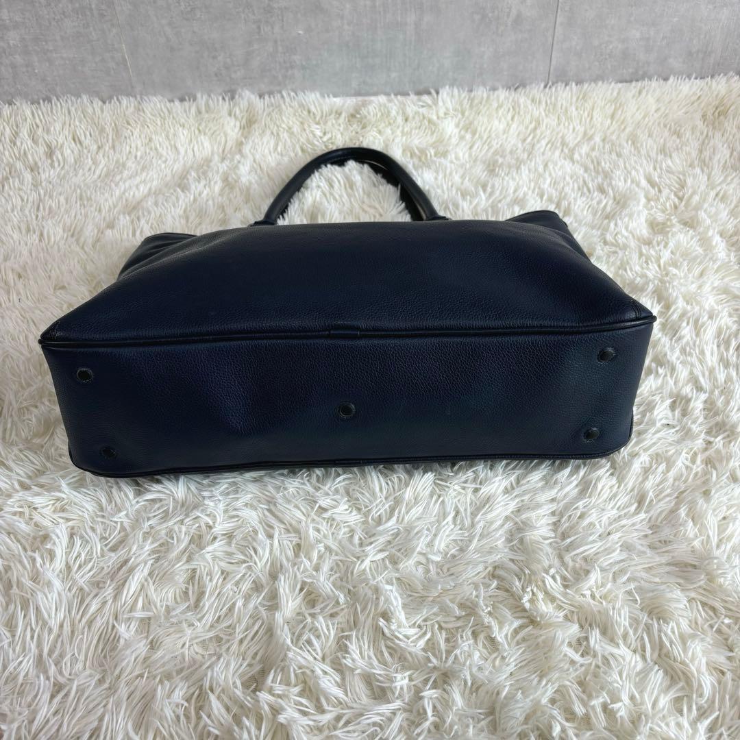 ダニエルアンドボブ レザー トートバッグ ネイビー A4収納可