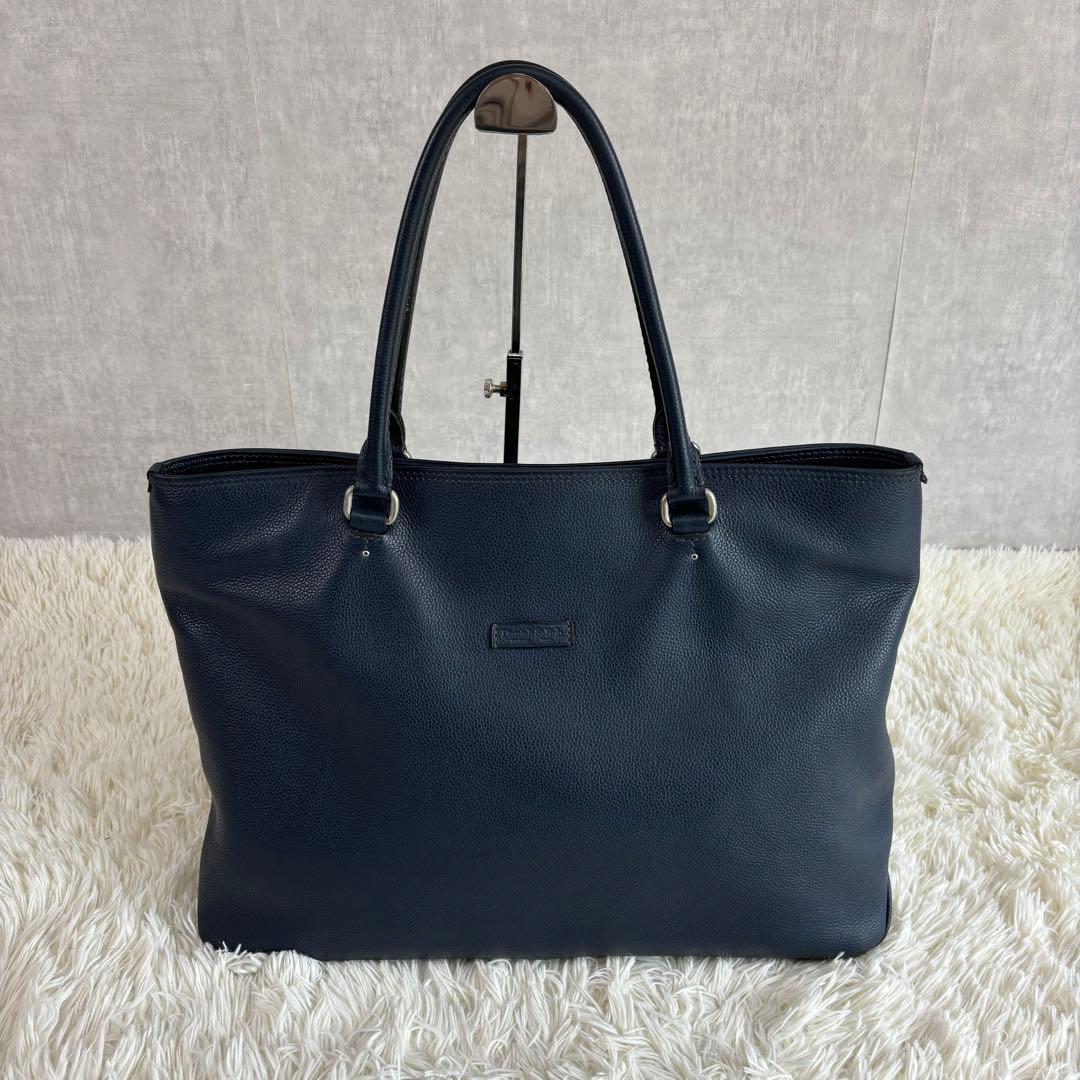 ダニエルアンドボブ レザー トートバッグ ネイビー A4収納可