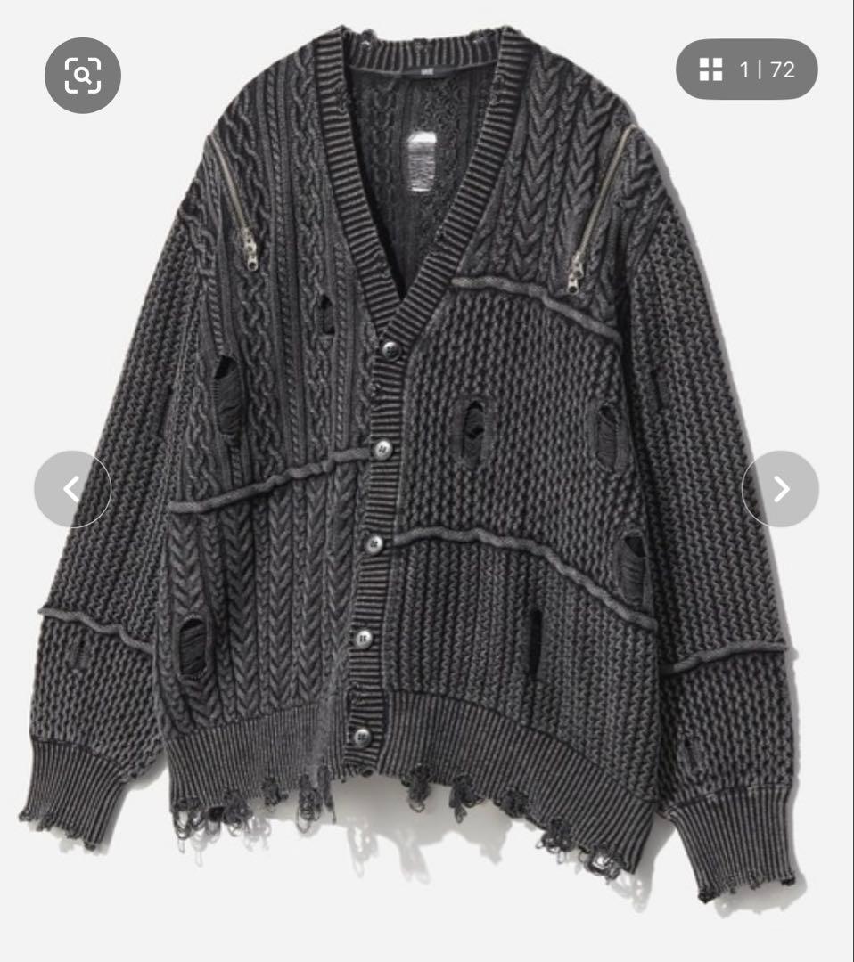 限界値下げ　美品　BIGダメージZIPカーディガン(HARE)