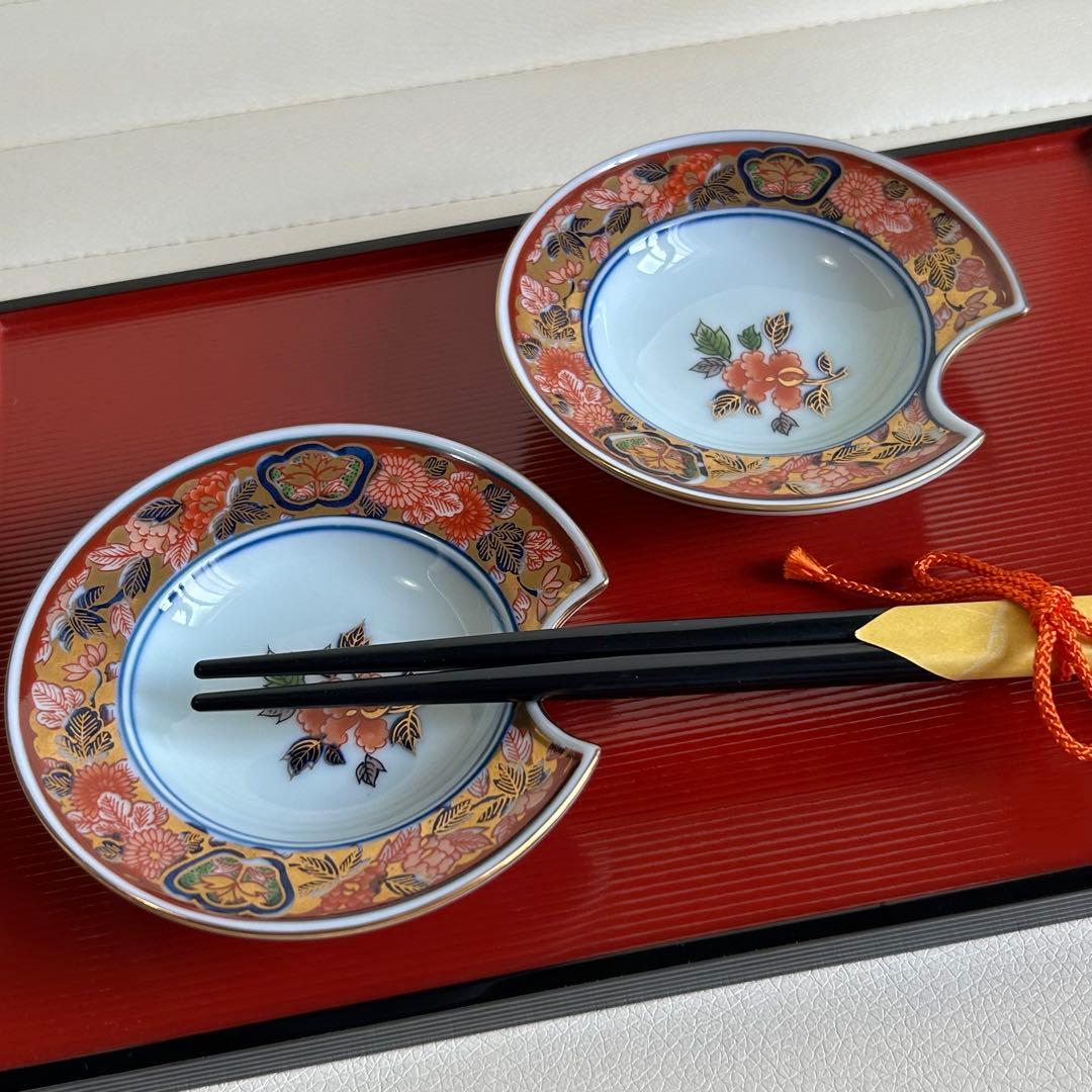 有田焼　賞美堂　其泉窯　極錦金彩古伊万里様式　小皿揃　4枚セット　金襴手　珍味入