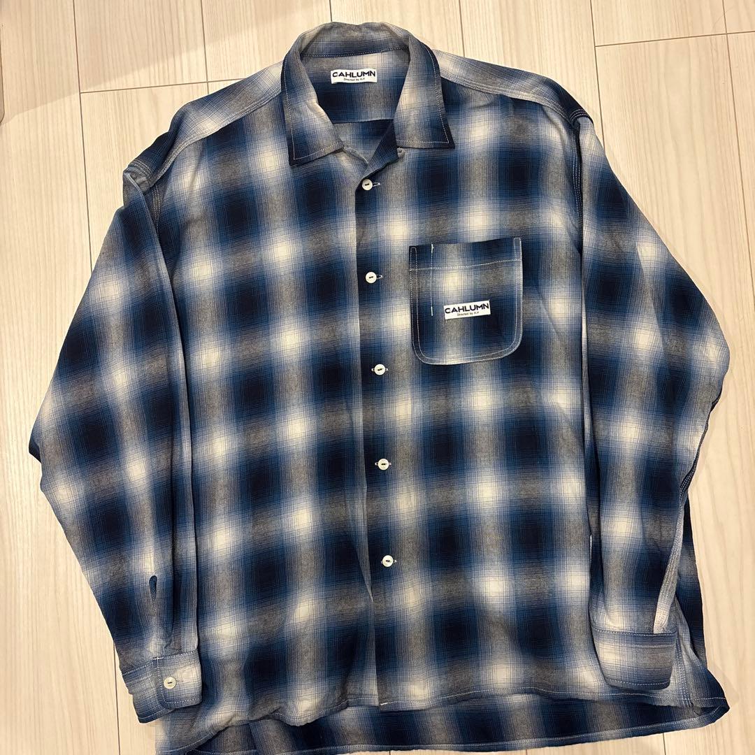 CAHLUMN カウラム　シャツ ネイビー系チェック