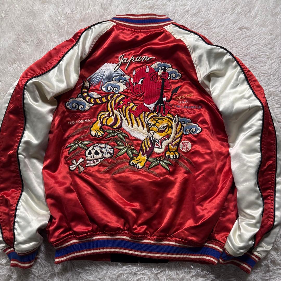 【超希少】テッドマン　XL スカジャン　リバーシブル　サテン　ベロア　刺繍　別珍