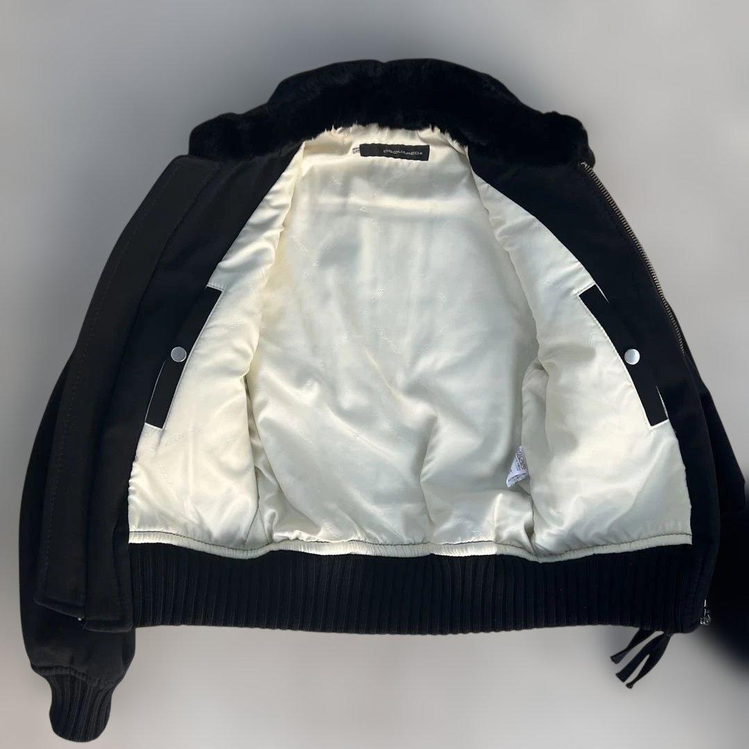 DSQUARED2 羊毛×シルク リアルファー　フライトジャケット 44