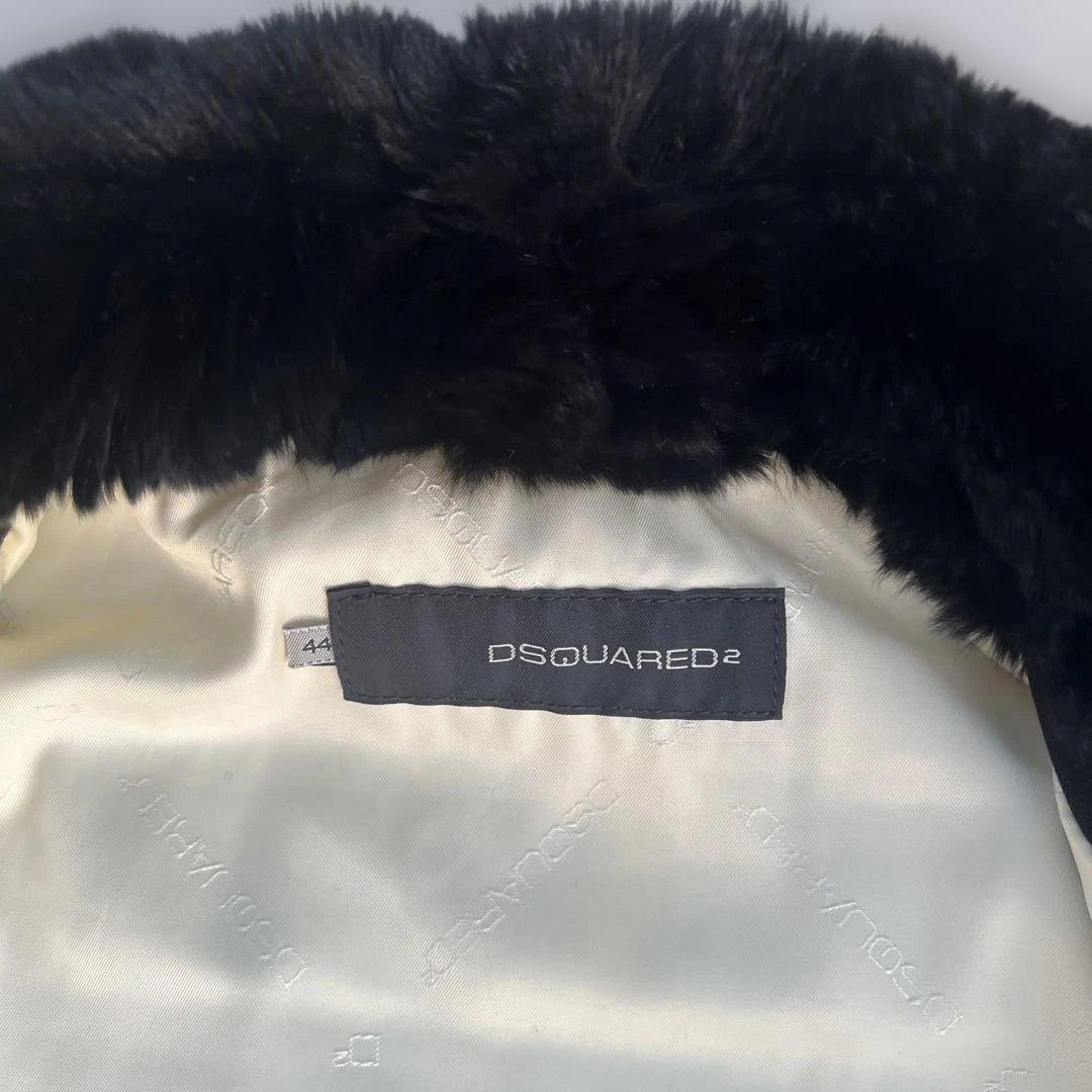 DSQUARED2 羊毛×シルク リアルファー　フライトジャケット 44