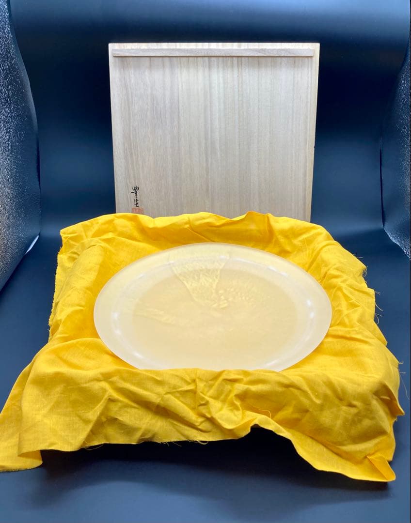 栗原豊生作　金彩ガラス鉢　美品　上越クリスタルガラス　伝統工芸品