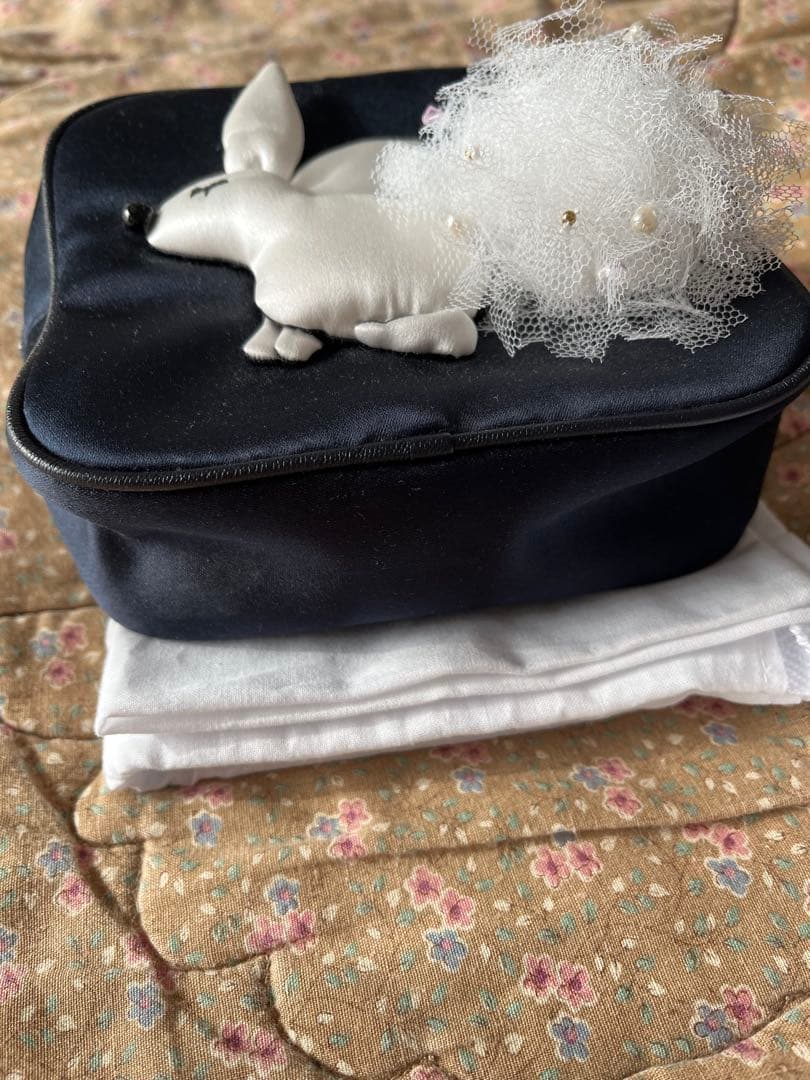 【美品】LUDLOW ラドロー うさぎモチーフティッシュケース付きポーチ