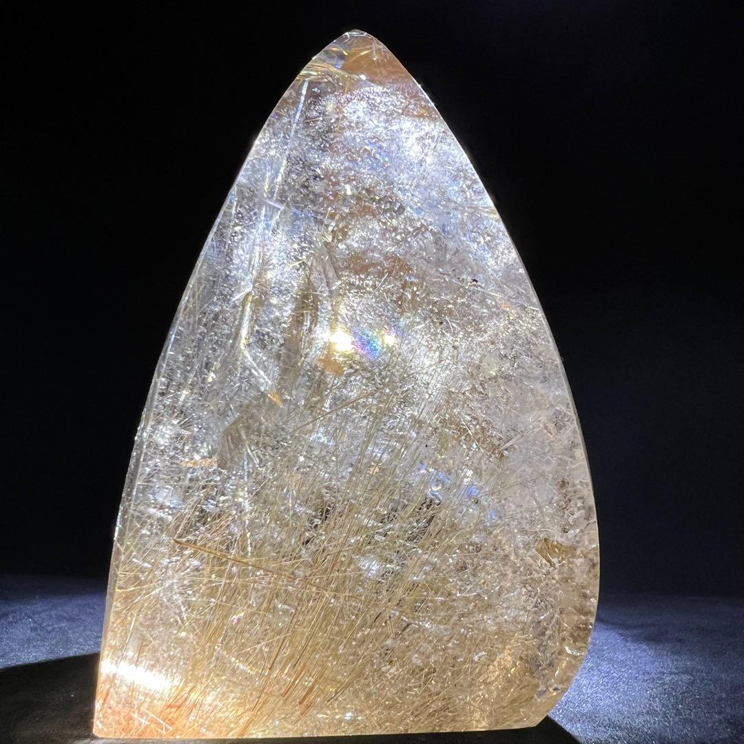 ✳️☆極上の透明度に煌めき抜群のルチル☆ゴールドルチル 雫型 天然石 磨き石 原石