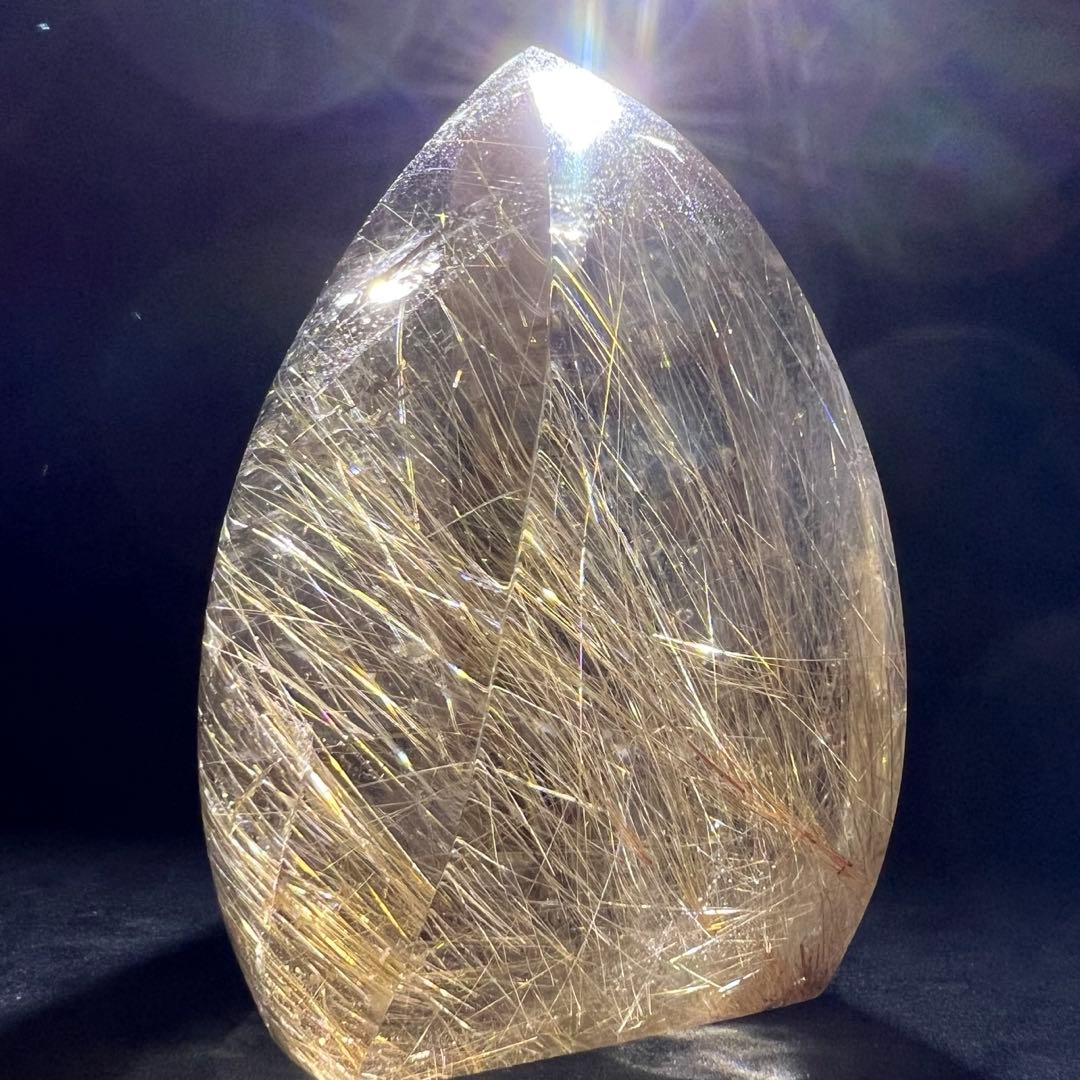 ✳️☆極上の透明度に煌めき抜群のルチル☆ゴールドルチル 雫型 天然石 磨き石 原石