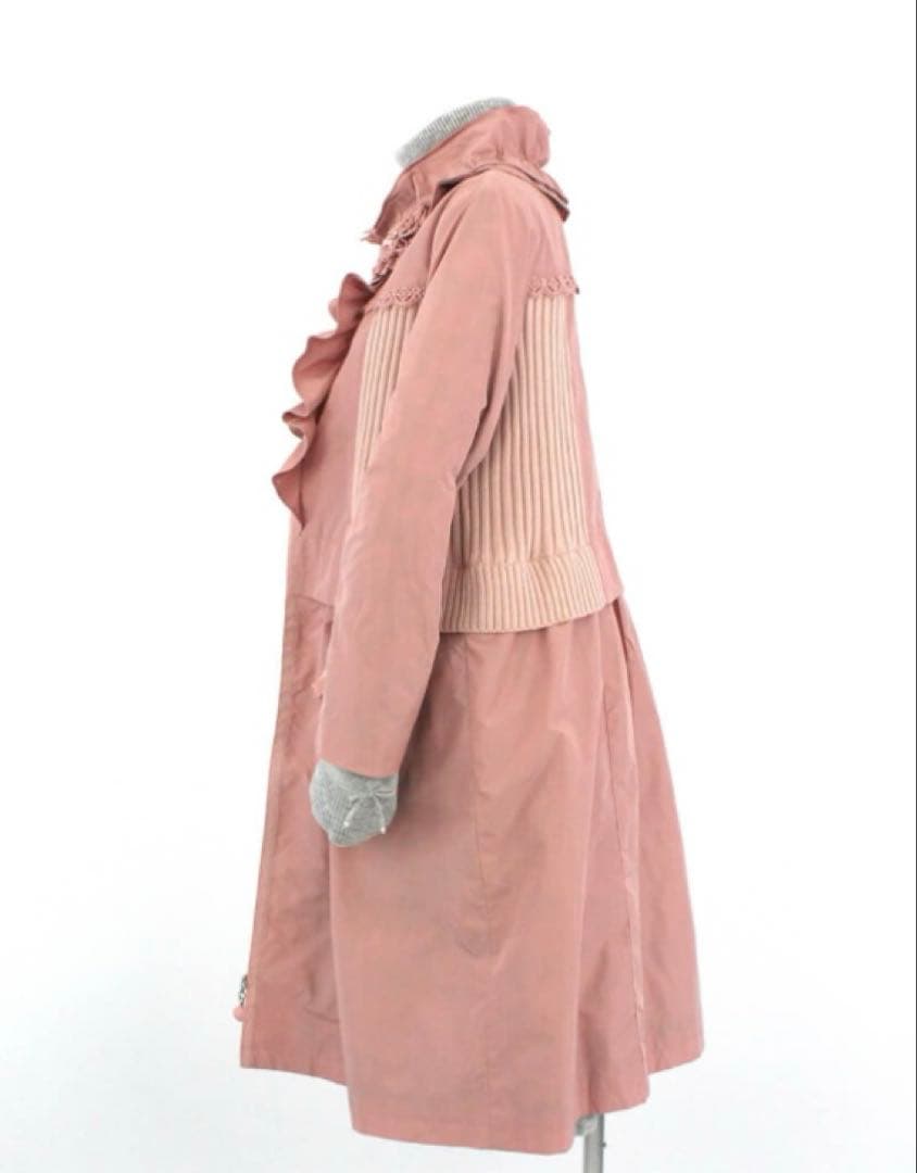 スーパービューティー☆44☆新品タグ付きニット切り替え裏付きロングコート