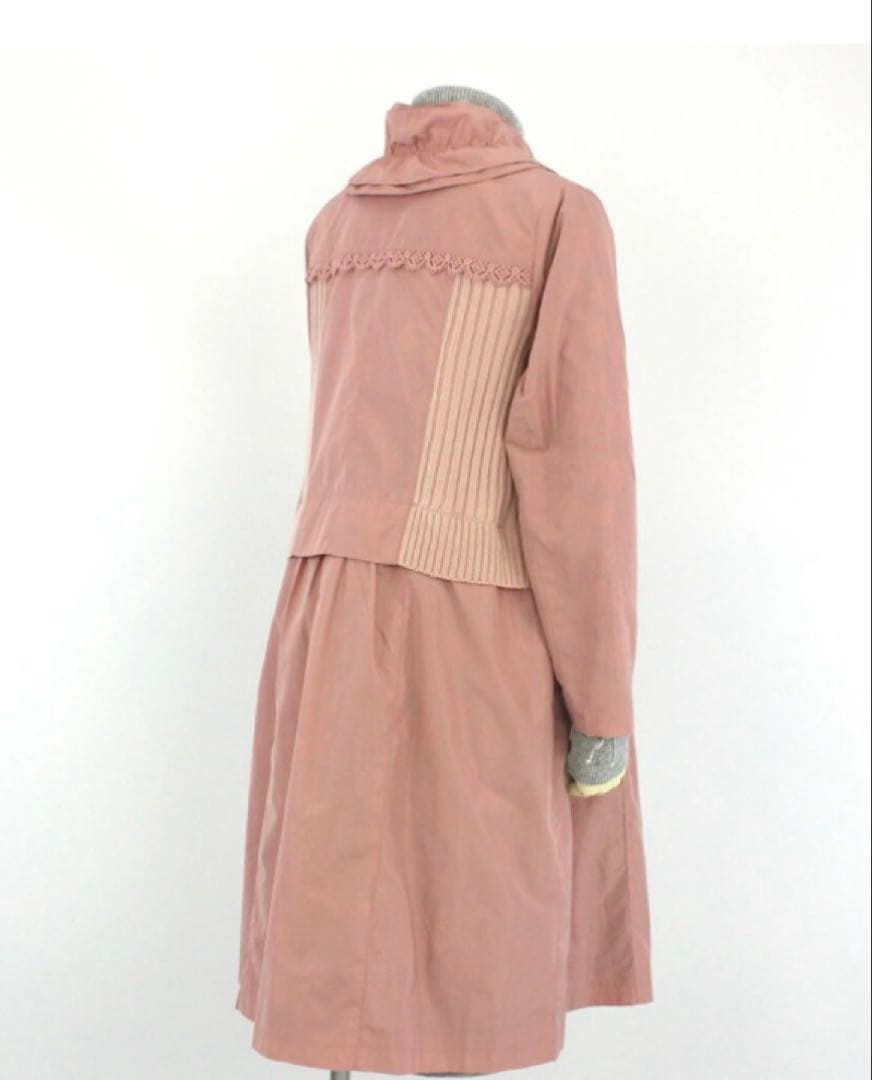 スーパービューティー☆44☆新品タグ付きニット切り替え裏付きロングコート