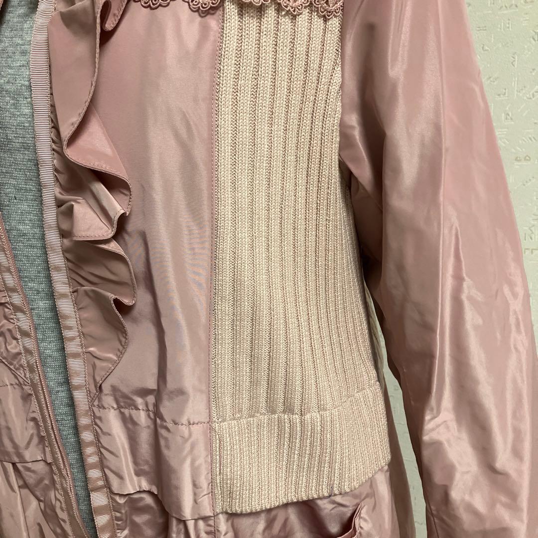 スーパービューティー☆44☆新品タグ付きニット切り替え裏付きロングコート