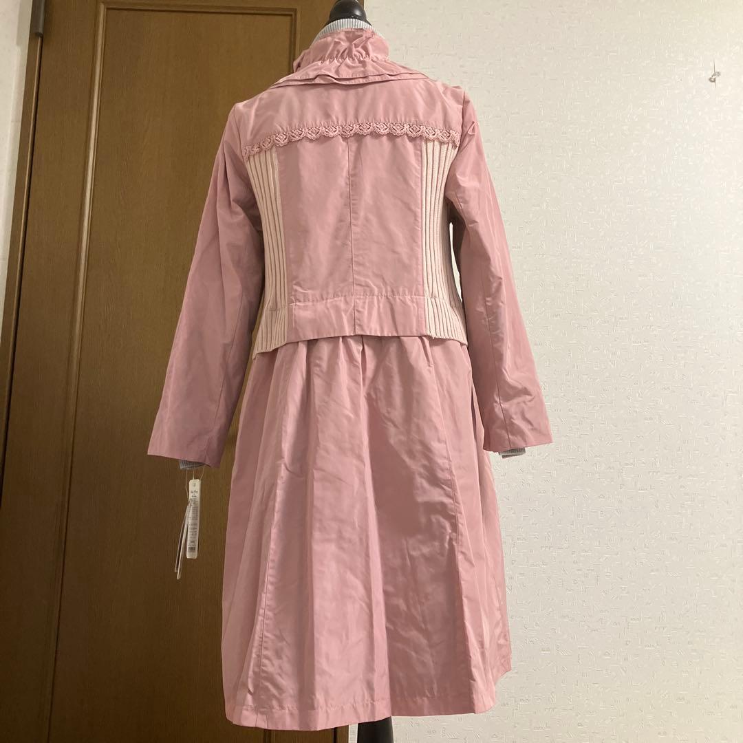 スーパービューティー☆44☆新品タグ付きニット切り替え裏付きロングコート